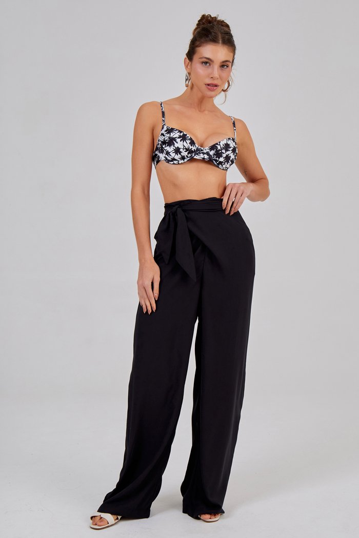 Calça Viscose Savana Lisa Preta