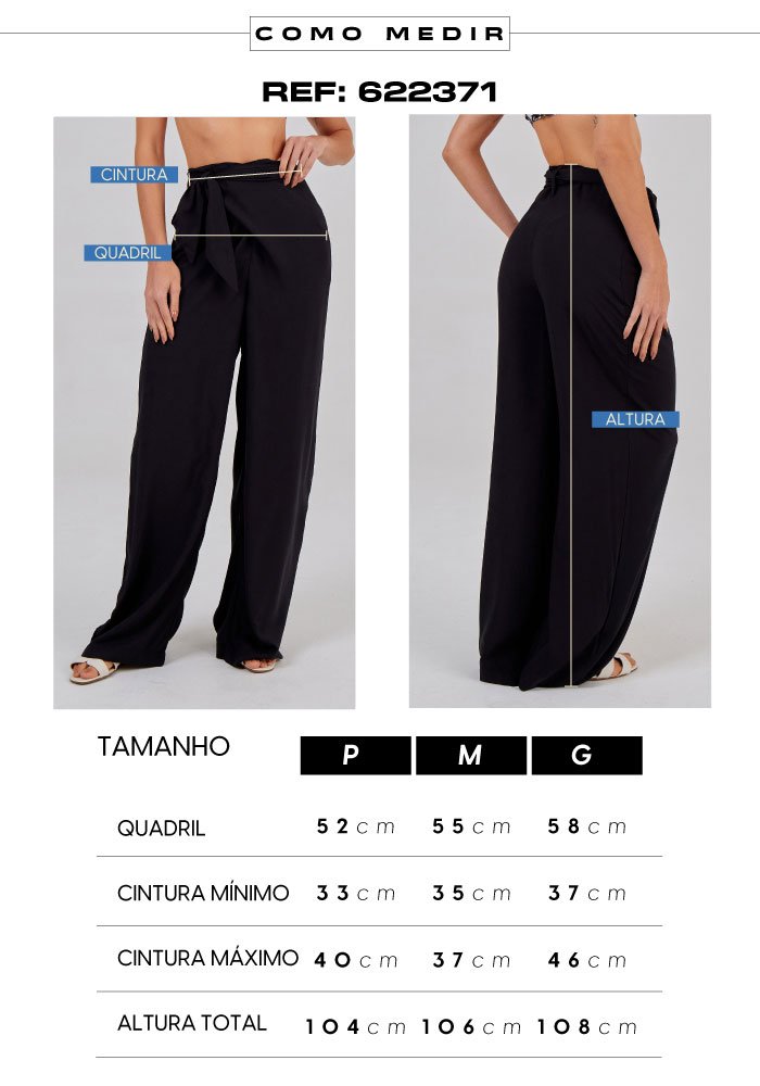 Calça Viscose Savana Lisa Preta